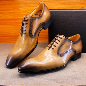 Chaussures habillées professionnelles haut de gamme pour hommes en cuir véritable à bout pointu, à enfiler, pour l'été et l'automne, idéales pour les mariages 2026 - Product Image 2