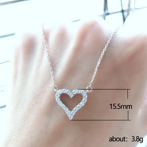 สร้อยคอจี้หัวใจสำหรับผู้หญิงประกายฝังรักเสน่ห์สร้อยคอเครื่องประดับแฟชั่นโรแมนติกของขวัญ - Product Image 5