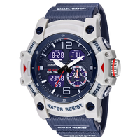 S8007 Herren Outdoor-Sport Luxus Digital-Chronograph Alarm-Uhr Automatik 5BAR Wasserdicht Silikonband Doppelanzeige