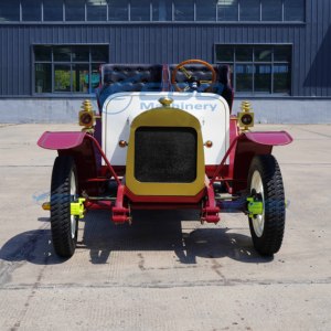 Autobús Turístico Eléctrico Clásico Rojo y Blanco de Cuatro Ruedas de Acero, Modelo Clásico para Turismo - Product Image 3