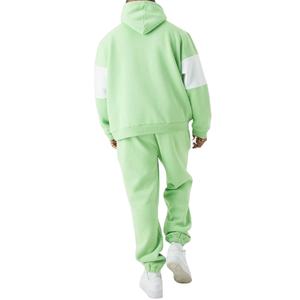 ชุดวอร์มผู้ชายแบบโอเวอร์ไซส์ ดีไซน์คุณภาพสูง ผ้าฟลีซคอตตอน 100% แขนเสื้อแบบดรอปโชว์เดอร์ พร้อมเสื้อฮู้ดแบบสวมหัว ไซส์พลัส - Product Image 2