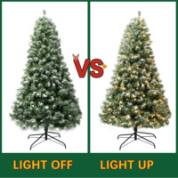 Großhandel Custom Pine Artificial Christmas Tree Beliebte Standfuß mit warmen LED-Lichtern und lebendigem Schnee