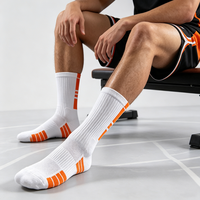 Chaussettes de basketball personnalisées avec logo, chaussettes de sport athlétiques à coussinets avancés, chaussettes de sport pour hommes respirantes et anti-transpiration