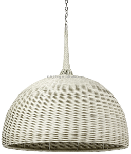Wabi-sabi contemporain <span class=keywords><strong>tambour</strong></span> cuisine île suspension lampe lanterne médiévale décoration de la maison rotin naturel tissé à la main suspension - Product Image 4