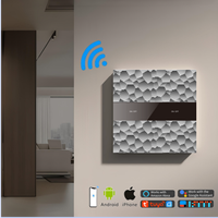 Prise murale intelligente et interrupteur intelligent gris en plastique/verre, 4 voies, 10A, compatible Smart Life Alexa pour WiFi Zigbee