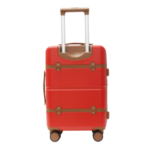 <span class=keywords><strong>Retro</strong></span> Reisekoffer Set Anti-Kratzer ABS Gepäckset mit Beauty Case Braun PU Leder Deko Streifen Kunststoff Eck schutz - Product Image 3