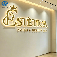 Letrero Personalizado con Nombre de Tienda para Interiores y Exteriores, Letrero Metálico 3D, Logotipo LED para Salón de Uñas, Letrero 3D para Decoración de Tiendas