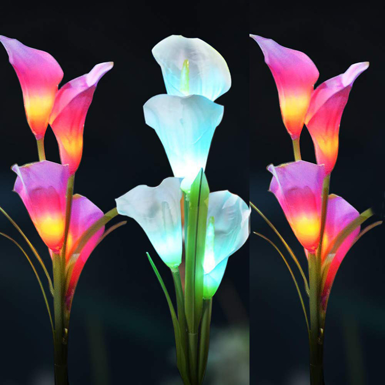 Holiday Decorative Solar Light Color Changing Solar Outdoor Light Flowers Solar Garden Light for Home Drop Shipping
