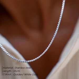 eManco גברים היפ הופ מינימלית קובנית שרשרת שרשרת אירופה וארצות הברית תכשיטי פלדה טיטניום סיטונאי - Product Image 4