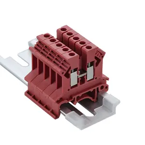 UK 2.5B Red PA66 Feed Through Terminal Block Screw Connection Wire Connector Din Rail Electric Terminal Block Strips