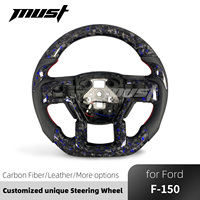 Volant en fibre de carbone forgé sur mesure pour Ford F-150 F-250 F-350 F-450 Raptor XLT 4x4 Shelby Super Snake Platinum 2015-2023