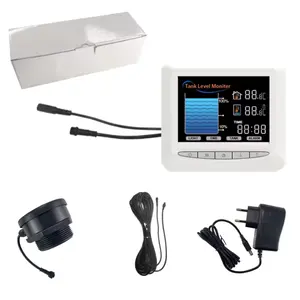 Indikator Level cairan ultrasonik berkabel portabel, dengan layar temperatur LED Digital dan waktu TLC2101