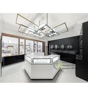 Expositor de cristal de joyería gabinete antiguo diseño de tienda interior para la venta