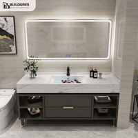 Buildgres Armoire de salle de bain moderne avec lavabo simple Meuble-lavabo de salle de bain