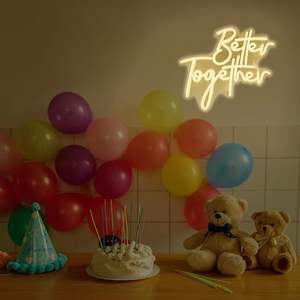 Enseigne néon LED « Better Together » – Veilleuse murale pour décoration de fête, chambre, bar, mariage, maison - Product Image 3