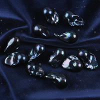 Perles d'eau douce baroques de qualité AAA, 15-20 mm, noires, naturelles, pour la fabrication de bijoux DIY