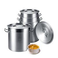 Soupe multifonctionnelle antiadhésive de cuisson commerciale 32CM 30L Induction USA Stock pots en acier inoxydable pour la restauration