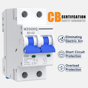WZOODQ Disjoncteur miniature B3-63 <span class=keywords><strong>Triphasé</strong></span> simple 6a 10a <span class=keywords><strong>16a</strong></span> 32a 40a 63a 1p 2p 3p 4p 10ka Capacité de rupture Rail Din - Product Image 6
