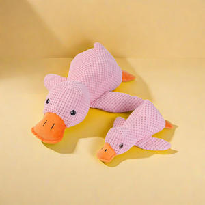 Nuovissimo giocattolo per cani calmanti per cani, rosa giallo, infrangibile, giocattolo per cani di peluche, per masticatori aggressivi, resistenti ai giocattoli per cani da anatra - Product Image 5