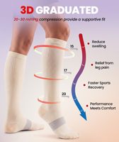Chaussettes de compression personnalisées graduées 20-30 mmHg, extensibles, antidérapantes, hauteur genou, pour la récupération et l'entraînement