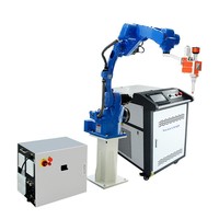 Machine de soudage laser robotisée automatisée de production nationale, dotée d'un bras métallique industriel à cinq/six axes