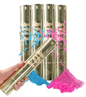 Canon à Confettis Populaire en Forme de Cœur Rose et Bleu Poudré pour Révélation du Sexe, Canon à Fumée, Feux d'Artifice et Pétards de Noël