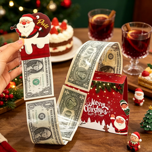 Novità per Regali Natalizi, Porta Soldi Creativo a Forma <span class=keywords><strong>di</strong></span> Babbo <span class=keywords><strong>Natale</strong></span>, Scatola Sorpresa per Contanti Natalizia - Product Image 2