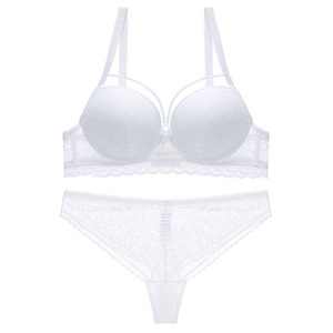 Conjuntos de <span class=keywords><strong>sujetador</strong></span> y bragas para mujer, lencería íntima de encaje, conjunto de <span class=keywords><strong>sujetador</strong></span> y bragas con relleno fino y efecto push-up, conjunto cómodo de <span class=keywords><strong>sujetador</strong></span> y bragas fruncidas - Product Image 2