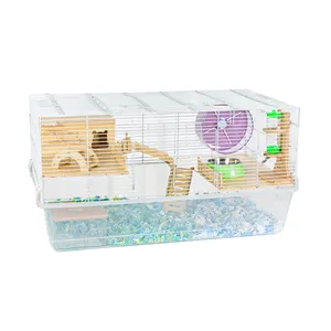Custom Pet Houses Plastic Small Animal 2 Layer Luxury Hamster Cage
