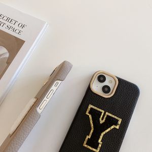 <span class=keywords><strong>Coque</strong></span> de téléphone en cuir avec lettres patchs en chenille 3D brodés personnalisés pour <span class=keywords><strong>iPhone</strong></span> 15 pro Max - Product Image 4