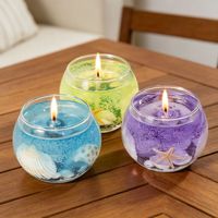 Duftkerze im Bubble-Gel mit Rundem Glasgefäß im Küstenstil für Wohnzimmer-Tischdekoration