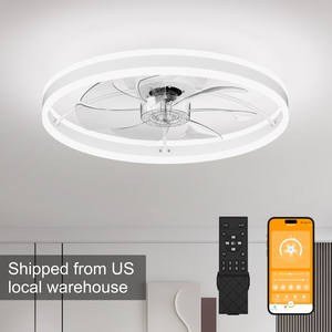 23.6 Inch Ceiling <b>Fan</b> with Light, Quiet DC Motor, Dimmable 3-Color Temperature 3000K-6500K, APP & <b>Remote</b> <b>Control</b>, With Timing - Product Image 1