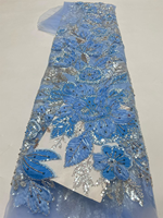 Tissu en tulle perlé avec sequins NI.AI pour robe de mariée, robe de soirée, robes africaines Asoebi