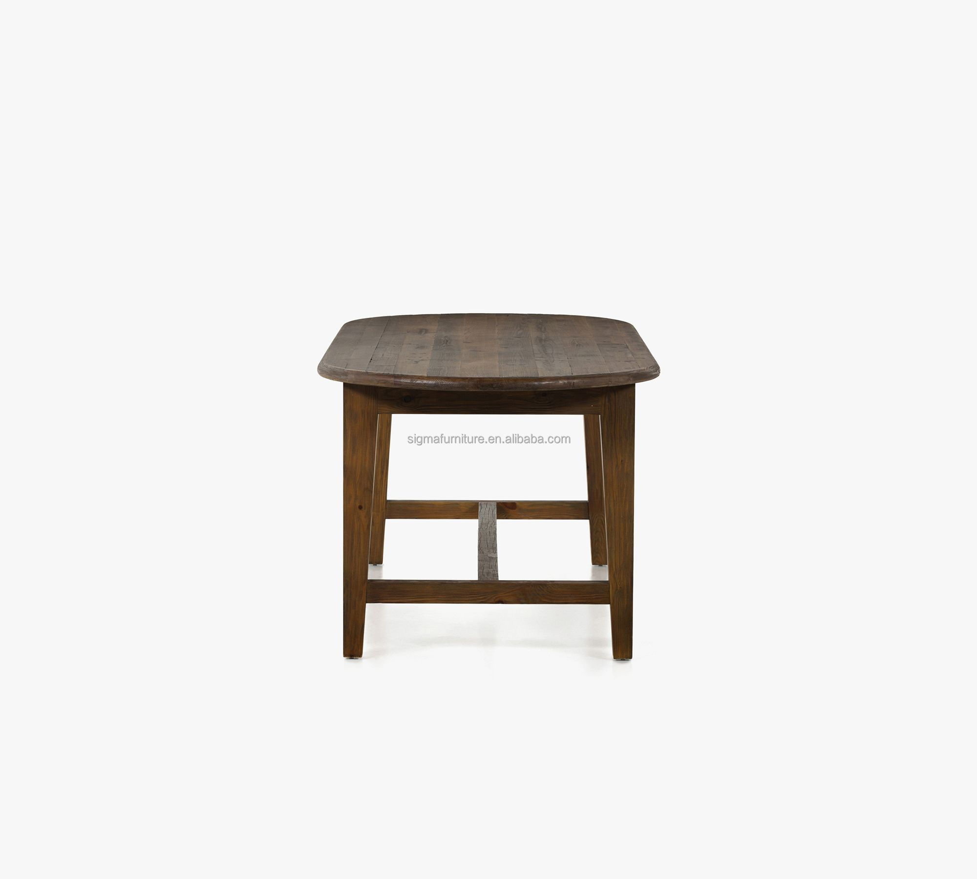 Hot sale fashion high end oval dining table rustic style farmhouse Villa dining table