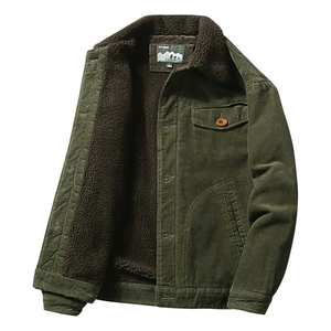 Wholesale New Winter Men's XL Corduroy Car <strong>Jacket</strong> with <strong>Mandarin</strong> <strong>Collar</strong> Comfortable Custom Designed Rabbit Fur Button Decoration - Product Image 4