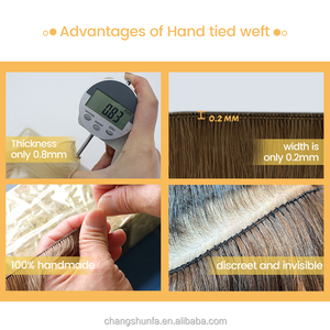 新款纬纱手绑纬纱高品质100% 人发接发，适用于不同颜色的现货，批发价 - Product Image 6