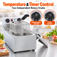 Friteuse à poulet électrique professionnelle en acier inoxydable robuste pour cuisine de restaurant, à chauffe rapide et haute température, pour la vente en gros