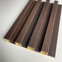 Décoration murale, panneaux muraux, panneaux composites en plastique, revêtement rainuré, panneau acoustique moderne, chambre d'hôtel, plafond, panneaux en bois 3D emboîtables