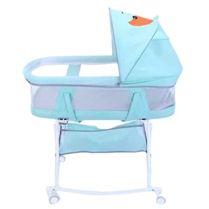 Baby Cradle Bed Foldable Portable With Mosquito Net And Brake Wheels For Newborn Kids - Product Image 3