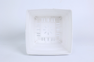 Pot de fleurs carré en plastique, grande taille 29 cm, en PP, design côtelé ondulé avec fente de drainage, directement de l'usine - Product Image 4