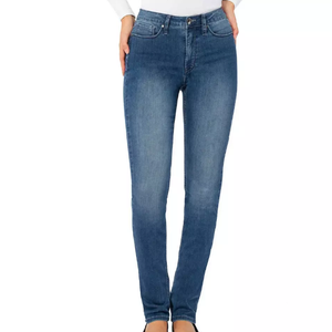 Meilleure vente, pantalon en jean pour femme, taille haute, couleur unie, 100% coton, taille plus, vêtements pour femmes - Product Image 1
