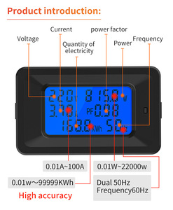 Njxse <span class=keywords><strong>AC</strong></span> Power Meter kỹ thuật số vôn kế & Ampe kế 20A 100A LCD hiển thị bảng điều chỉnh chất lượng cao Nhà Máy Giá có dây điện màn hình - Product Image 6