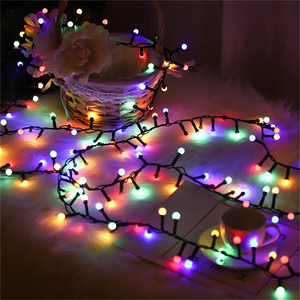 2024 décoration de fête de jardin suspendue fil noir blanc pétard solaire <span class=keywords><strong>fiary</strong></span> guirlande lumineuse pour noël en plein air - Product Image 4