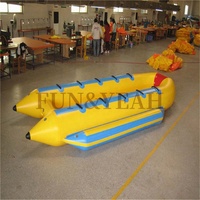 Vente chaude remorquable bateau banane jeux de Sport nautique bateau flottant gonflable 6 personnes bateau banane pour Sports nautiques