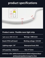 Bande lumineuse LED néon sans soudure 12V 24V 110V 220V 6x12mm 8x16mm 50m 100m par rouleau IP65 résistante aux intempéries