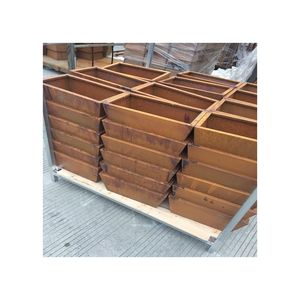 Pots rectangulaires de couleur métallique pour fleurs, boîte de plantation en acier Corten, aliments de haute qualité - Product Image 3