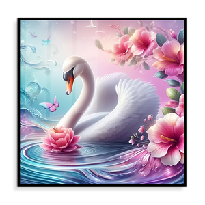 <span class=keywords><strong>Peinture</strong></span> murale en toile de cristal lisse et brillante de haute qualité, motif de canard blanc, décoration murale pour la maison - Product Image 1