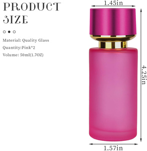 Luxury Flat Square Glass Perfume <b>Spray</b> <b>Bottle</b> 30ml/50ml <b>Empty</b> with Screw Cap Seal and Screen Printing - Product Image 2