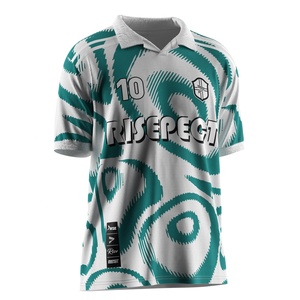 Maillot de football à col à bouton unique avec finition à séchage rapide, tissu anti-humidité et garnitures personnalisables en option pour l'entraînement - Product Image 5