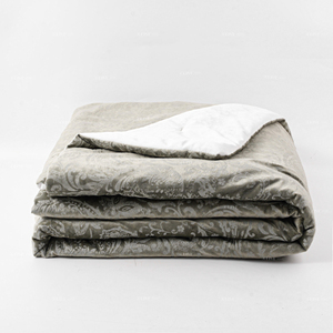 Sang Trọng Cọc Ngắn Nhung Nhung Lá Jacquard Comforter <span class=keywords><strong>Set</strong></span> Shabby Chic Trang Trại Bộ Đồ Giường <span class=keywords><strong>Set</strong></span> Với Phù Hợp Với Sham - Product Image 6